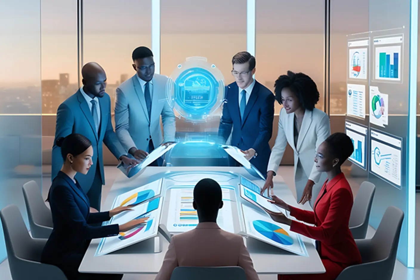 Corporate team holographic meeting |Titanium Dash